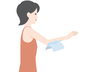 クリームを塗っている様子
